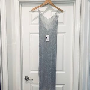 TAGS ON YYDY silver swimsuit coverup dress